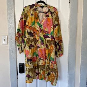 J Crew Babydoll Style Tribal Dress
